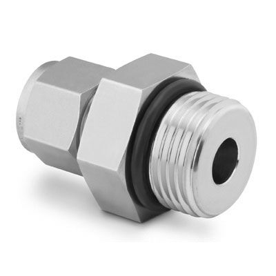 Stainless Steel Swagelok Tube Fitting  Male Connector 14 in  Tube OD x 716-20 Male SAEMS Straight Thread