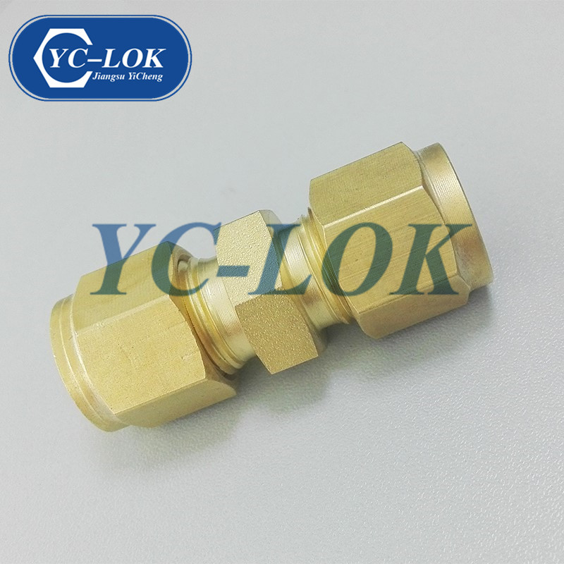 Wholesale Double Ferrule Connector Brass Compression Union Fitting For Gas