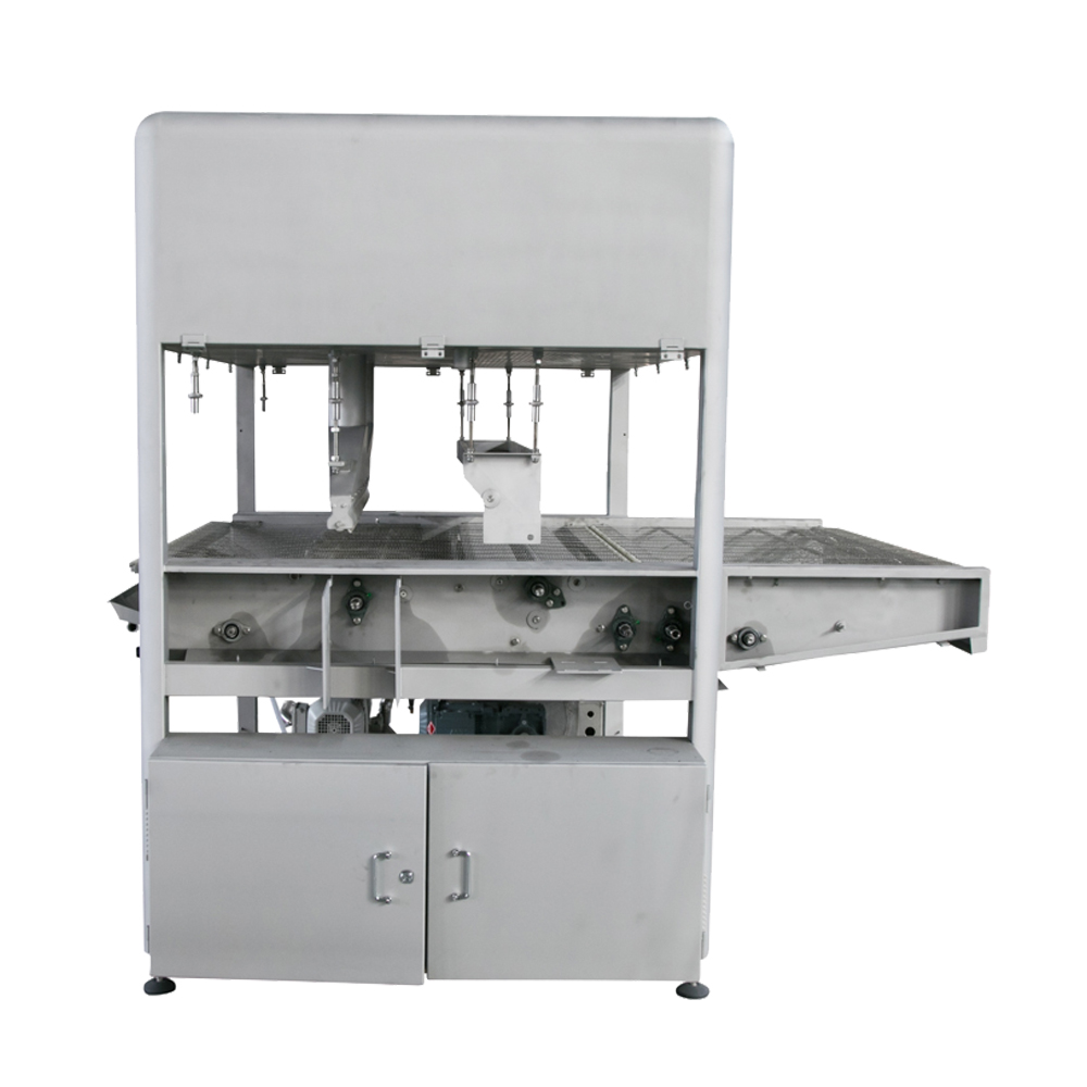 Automatic small chocolate enrobing chocolate covering mini chocolate coating machine with cooling tunnel
