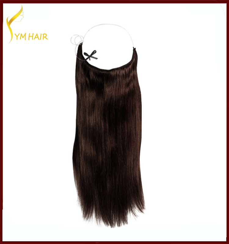 10''-30'' halo human Hair extension Halo Hair Brazilian Human Hair Extensions Mixed colors