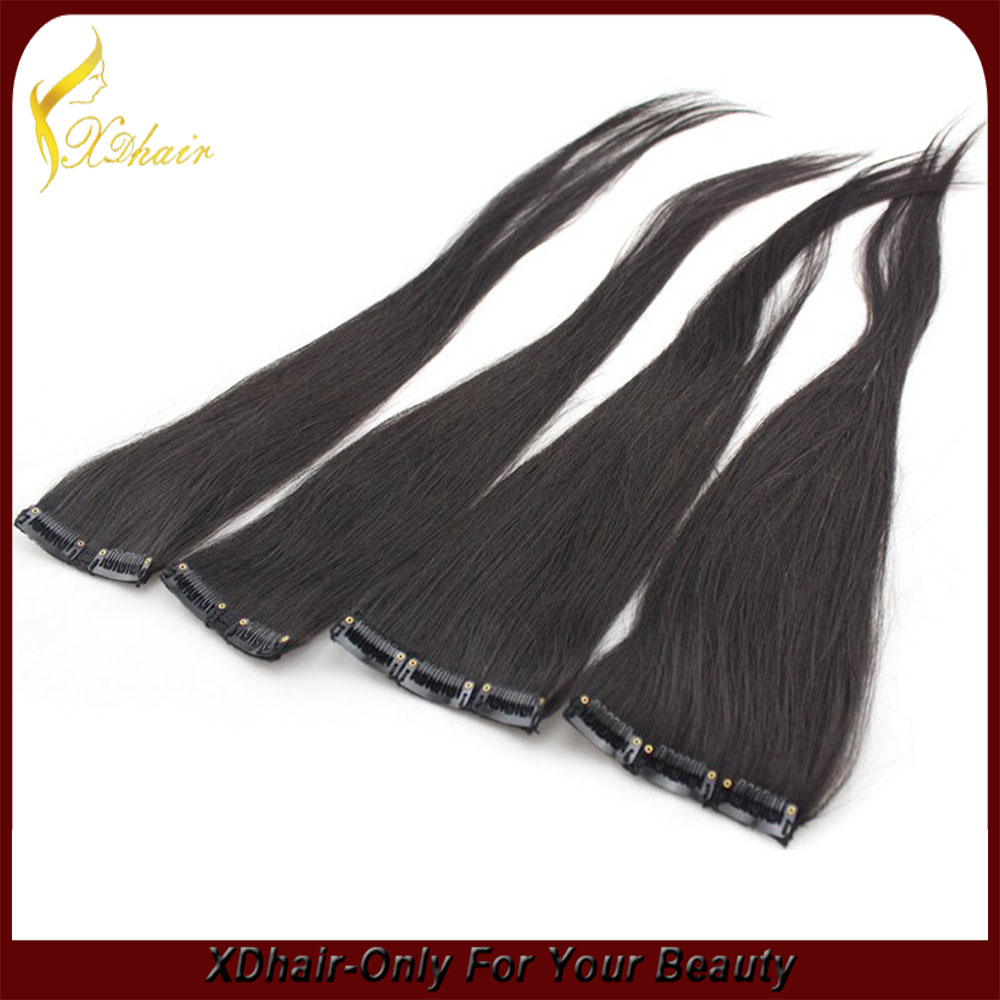 100% human hair extension clip in cheap price hair 7piece per set hair extension