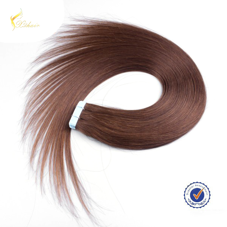 100% human hair indian remy tape hair extensions wholesale price Wine red straight hair
