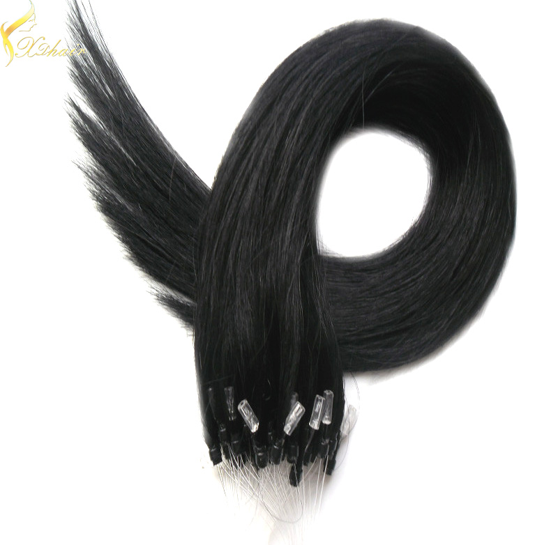 100% natural wholesale hot selling 8A,7A Grade micro ring hair extensions for blacks