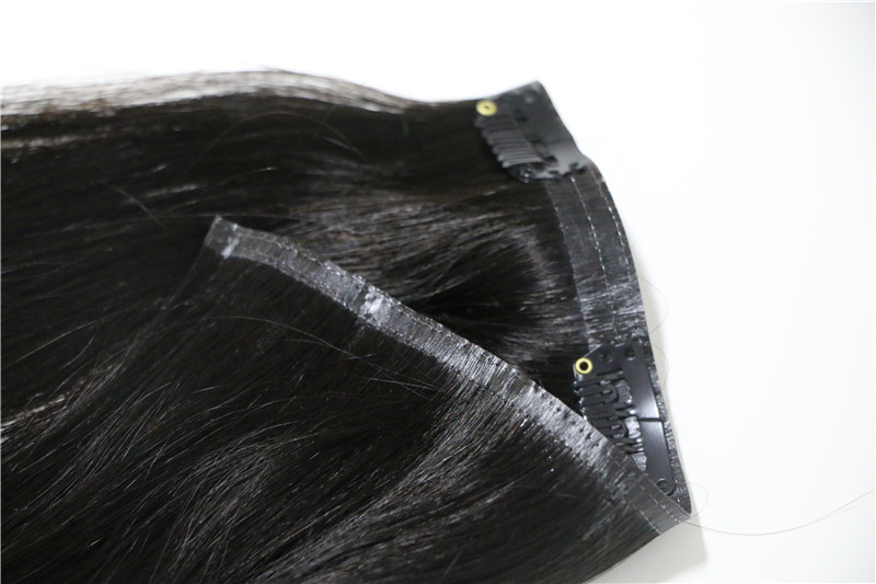 100% unprocessed brazilian virgin cheap double drawn skin weft clip in hair extension