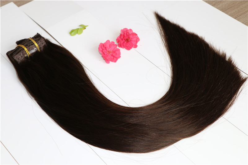 10A Grade Double Drawn Thick Ends Unprocessed Brazilian virgin Human Hair clip in hair extension