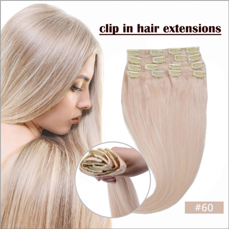 12"-30" Full cuticle unprocessed Clip in human hair extension brazilian virgin Hair , human clip in hair extension