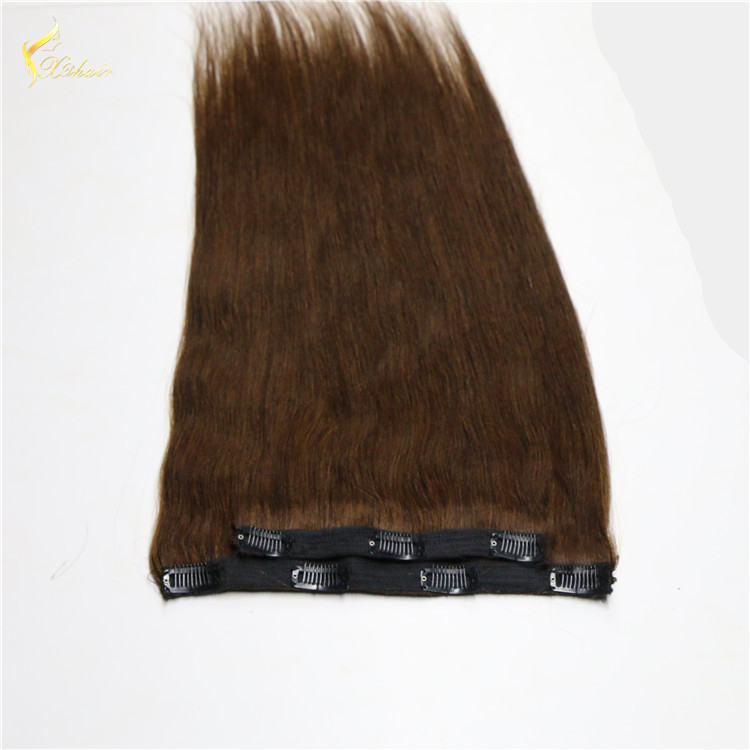 160g double drawn clip in human hair extension top quality clip hair extension qingdao factory