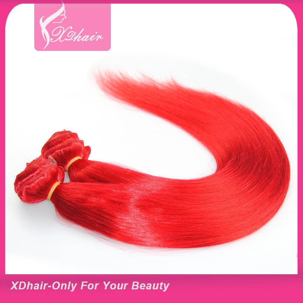 2015 Mais Populares New Products Rosa Remy Red baratos clip em Virgem Cabelo brasileiro Extensão 120g 220 Gram