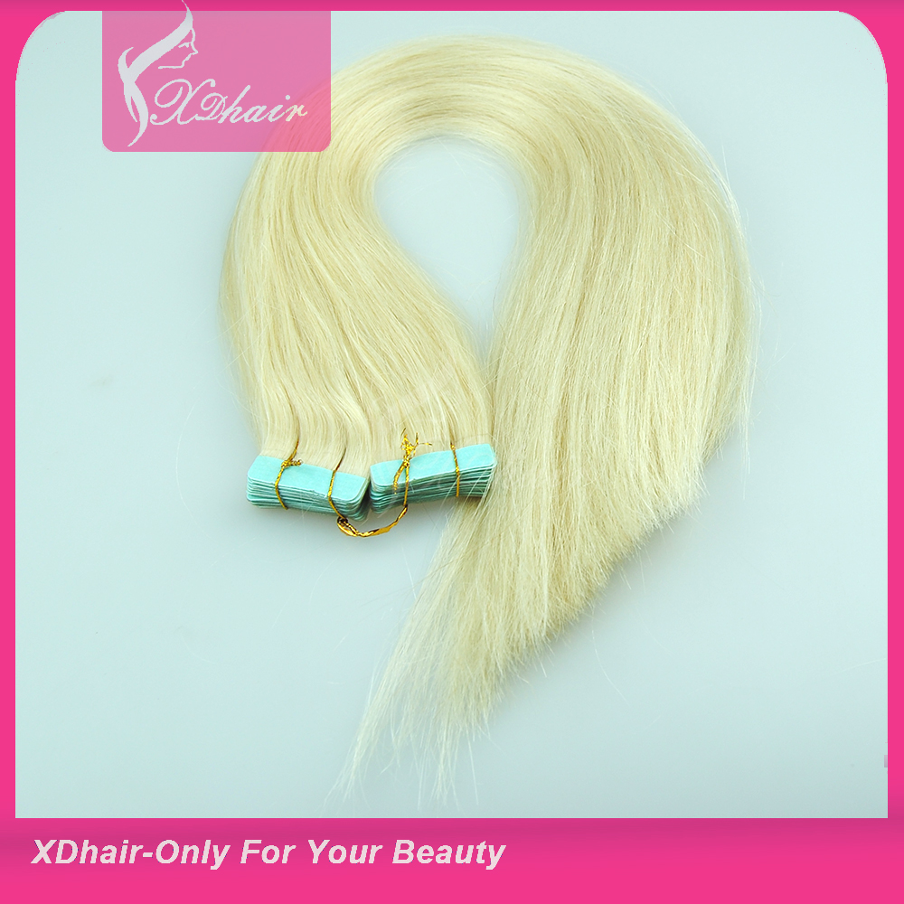 2015 Uk Most Popular Mongolian/russian Double Drawn Hair Extension Adhesive Tape Tape Hair Extension
