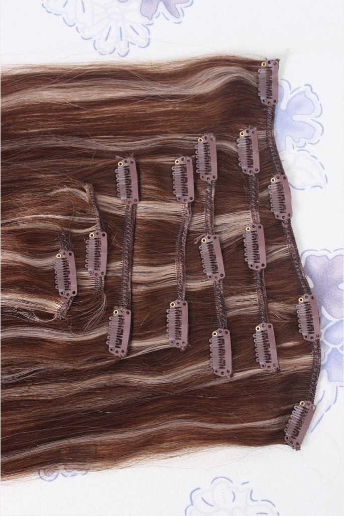 2015 hot sale Brazilian Straight Hair Extensio 100% Human Hair Clip In Hair Extension