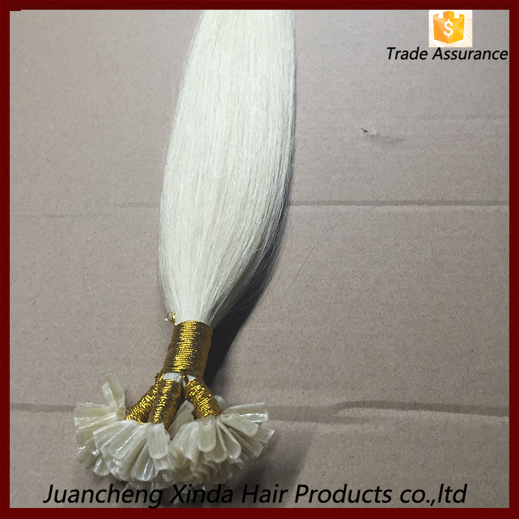 2015 new arrival factory wholesale price natural straight nail tip hair extension