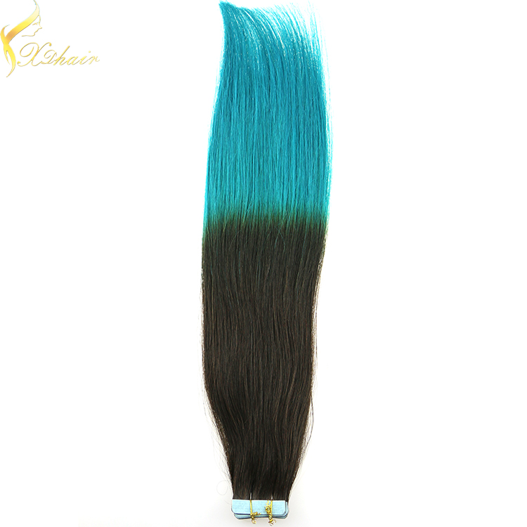 2015 new products cheap remy european double sided tape hair with logo