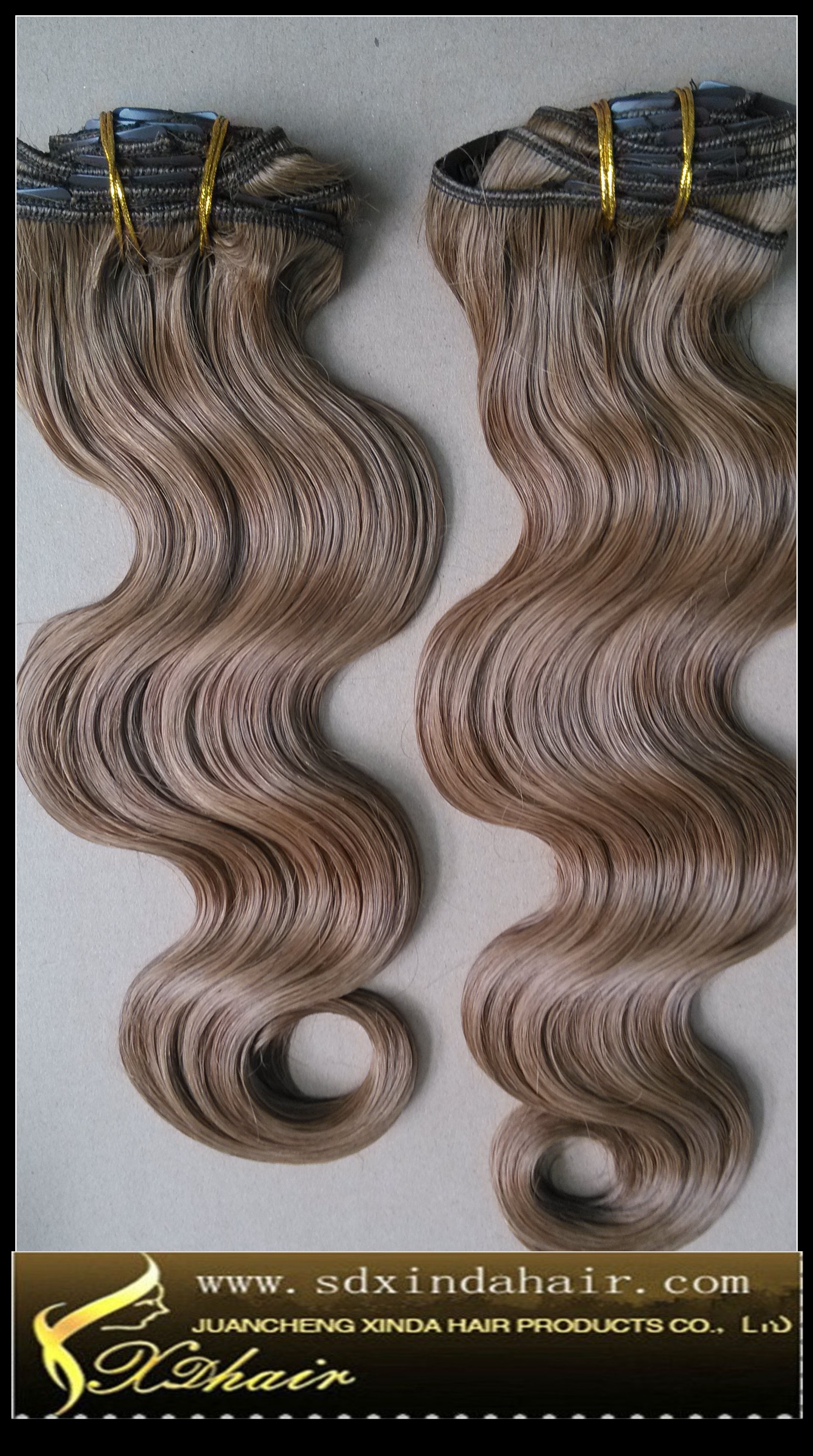 2016 Wholesale price remy top quality ombre clip on hair extensions natural hair