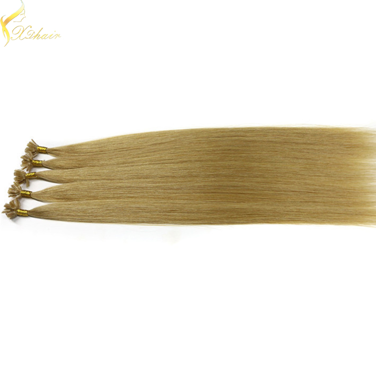 2016 double drawn unprocessed remy 100 keratin tip human hair extension