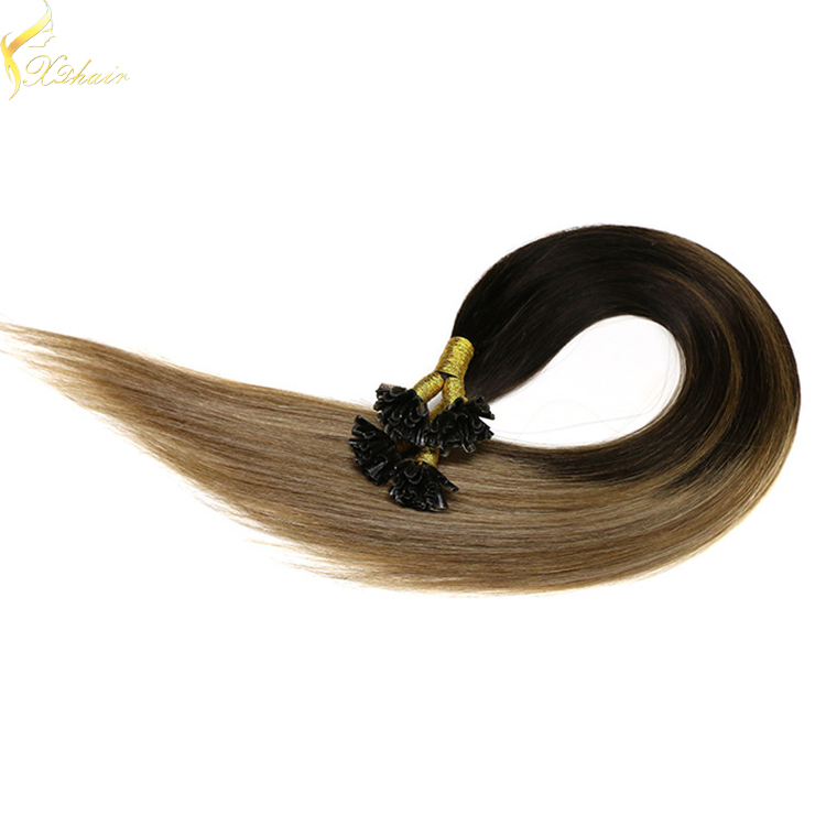 2016 double drawn unprocessed remy ombre 0.5g u tip hair extension