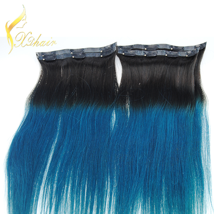 2016 factory price hot sale!!! wholesale Clips In Weft Hair Extensions With Lace