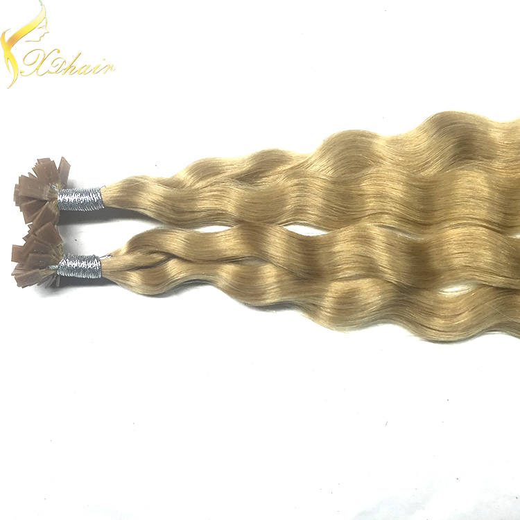 2016 new high quality double drawn flat tip hair extension remy hair 8a