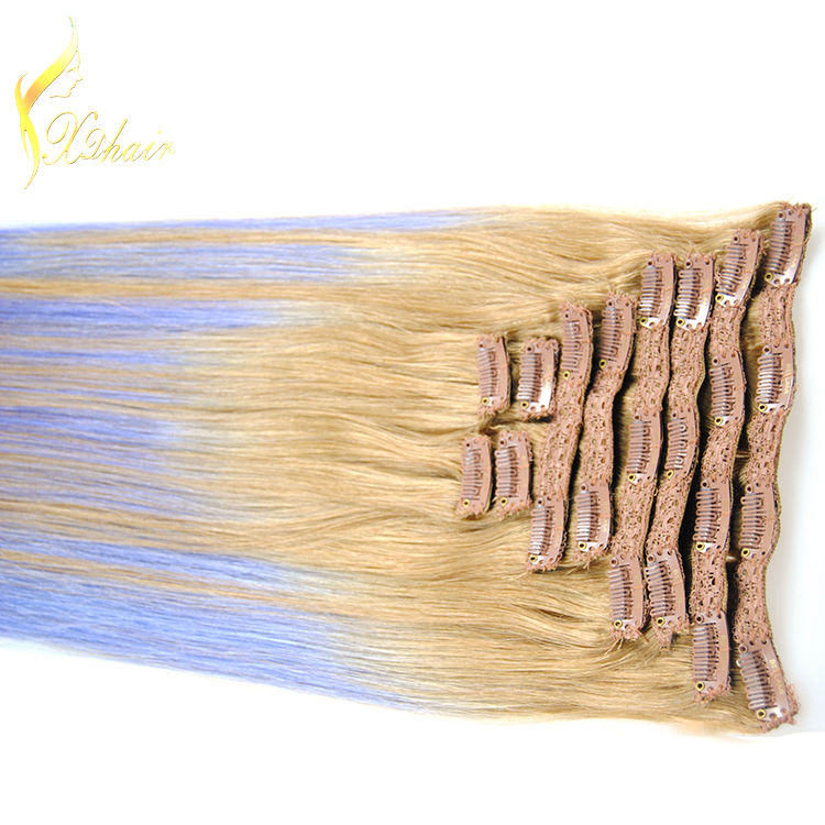 2016 new product top grade balayage clip in hair extension