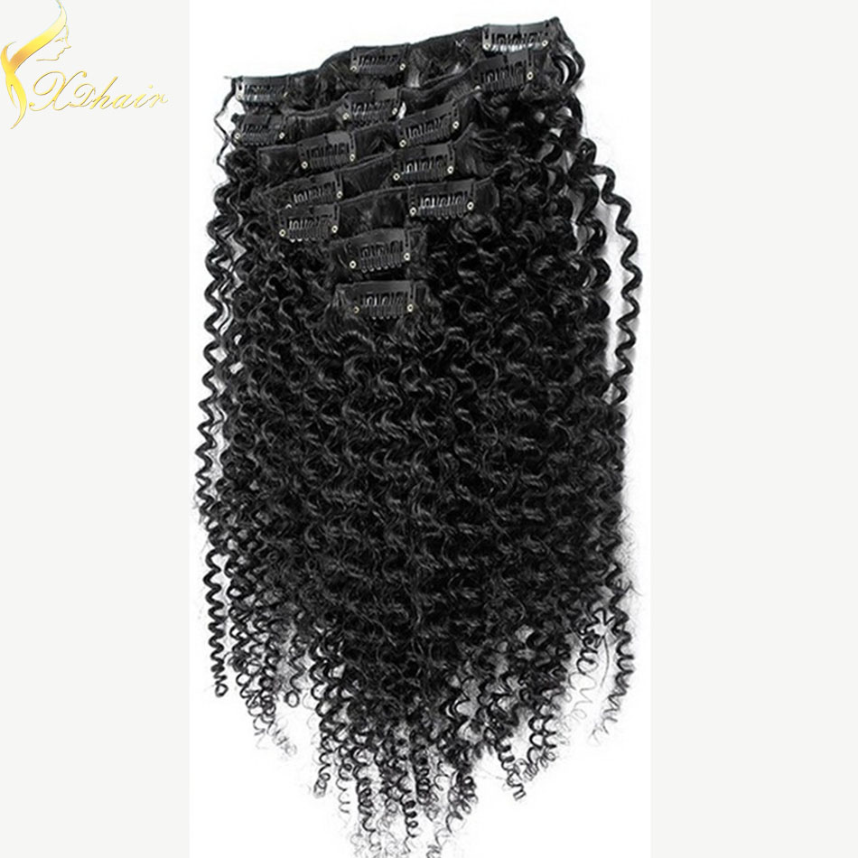 2016 new products kinky curly clip in hair extensions curly clip in hair extensions for short hair