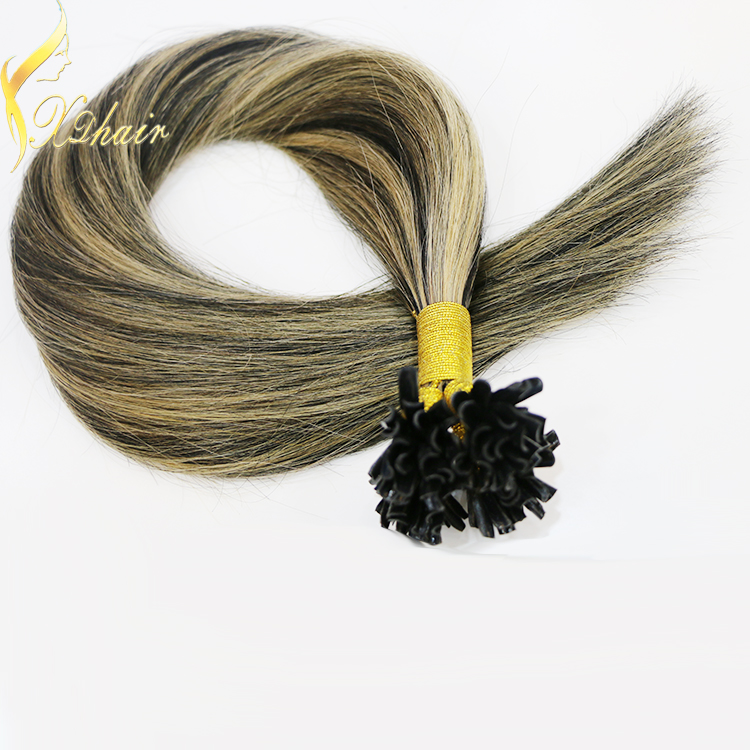 2016 wholesale human hair Top Quality Double Drawn Super remy nail tip hair
