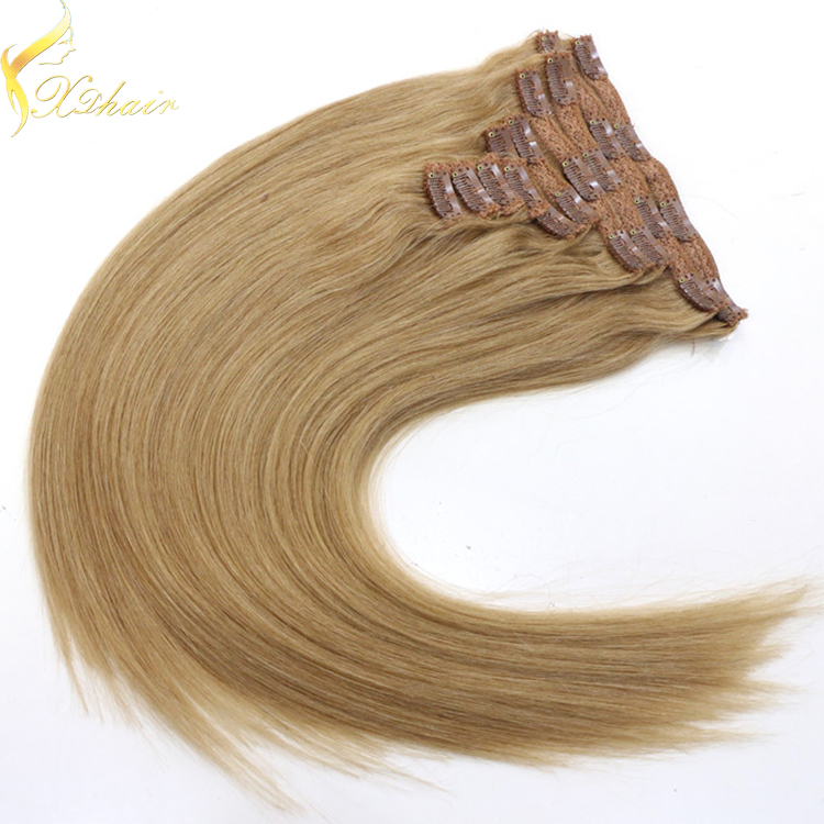 2017 hot selling factory wholesale price clip on hair extensions natural hair