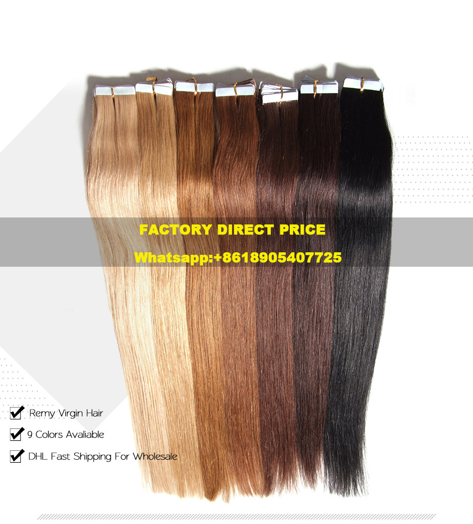 2018 new fashion High quality 100% virgin brazilian silky straight remy human tape hair extension