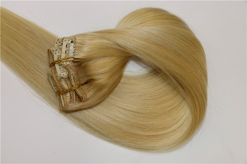 20inches 613# Color 200G Straight Wave Clip Indian Hair Extension