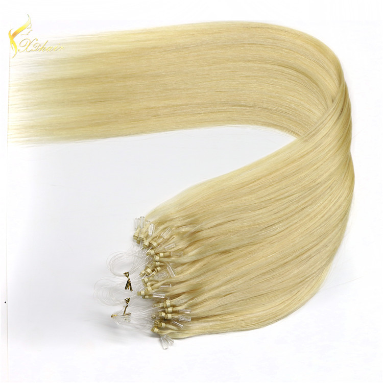 20inches natural straight light brown micro ring human hair extensions virgin remy indian hair for micro braids