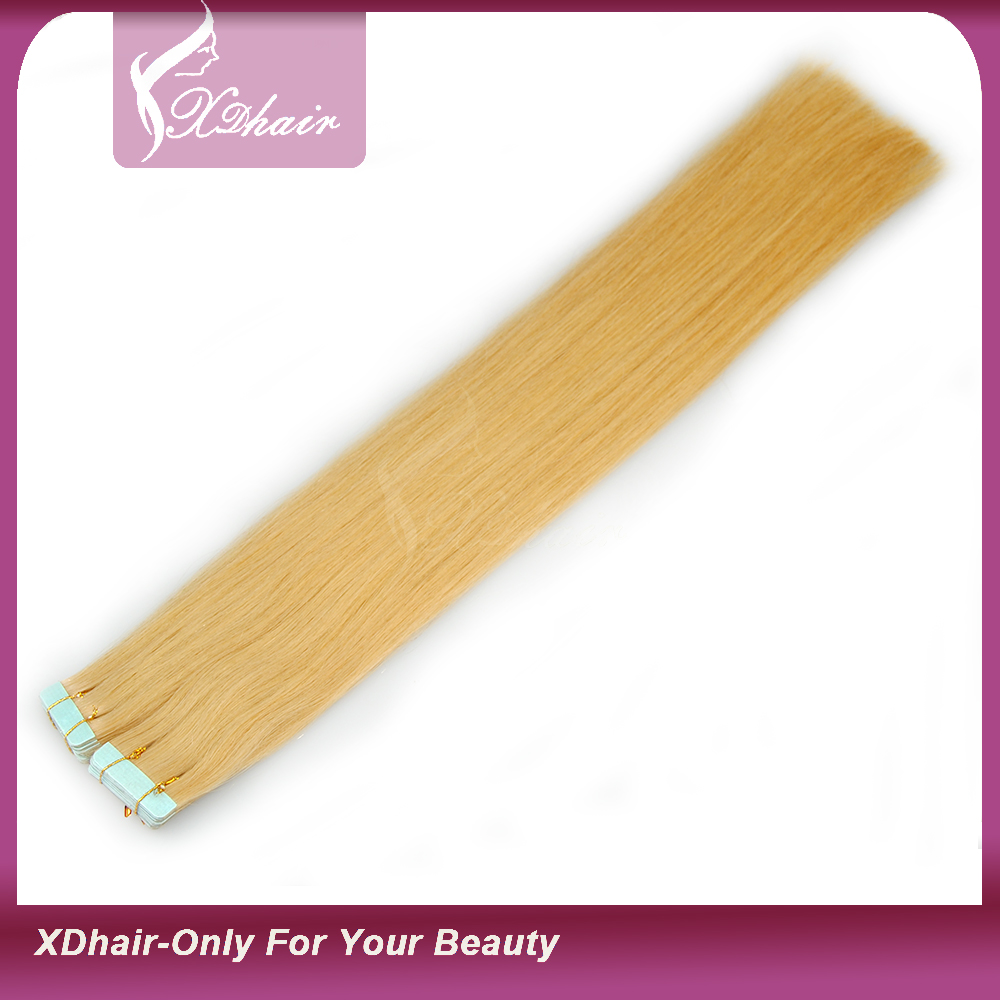 #60 Blonde Remy Human Hair Extension Virgin Brazilian Hair Tape in Hair Extensions