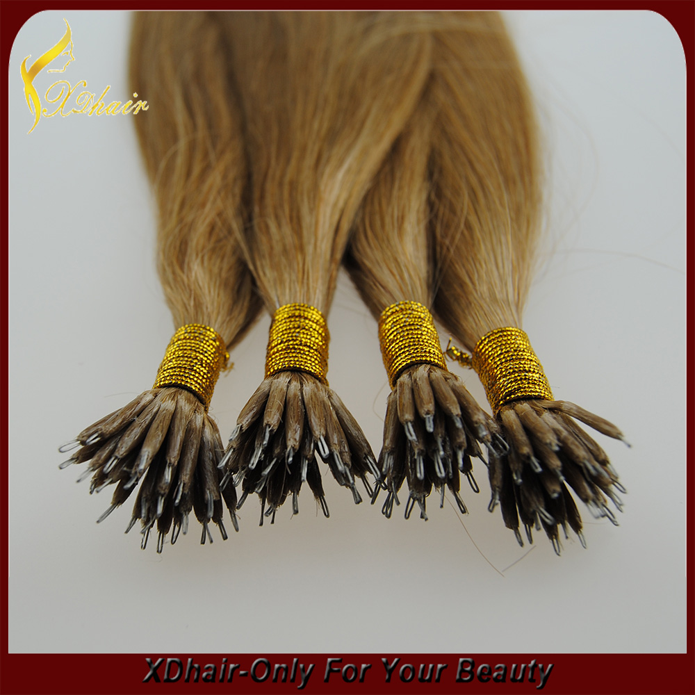 6А класса двойные обращается шелковистая прямая нано кольцо Виргинские двуцепочечные наращивание волос