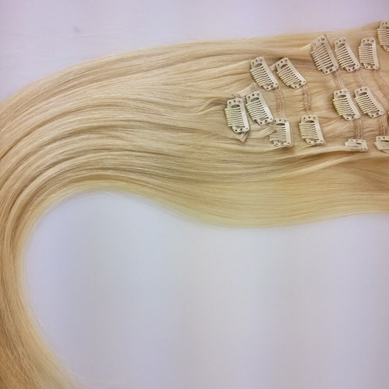 7/8 pieces 100% virgin human clip in hair extensions