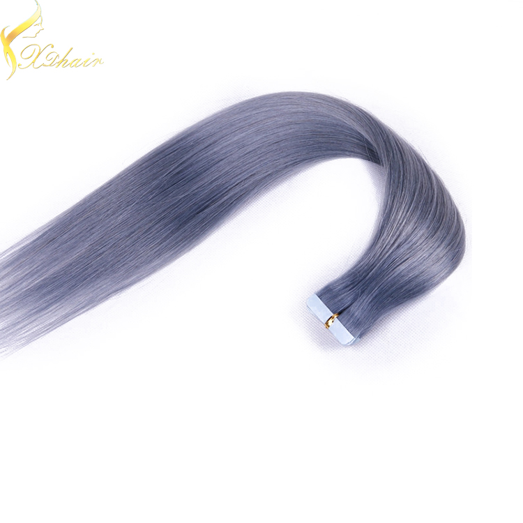 7A grade Premium quality cuticle correct double drawn silver tape hair extension