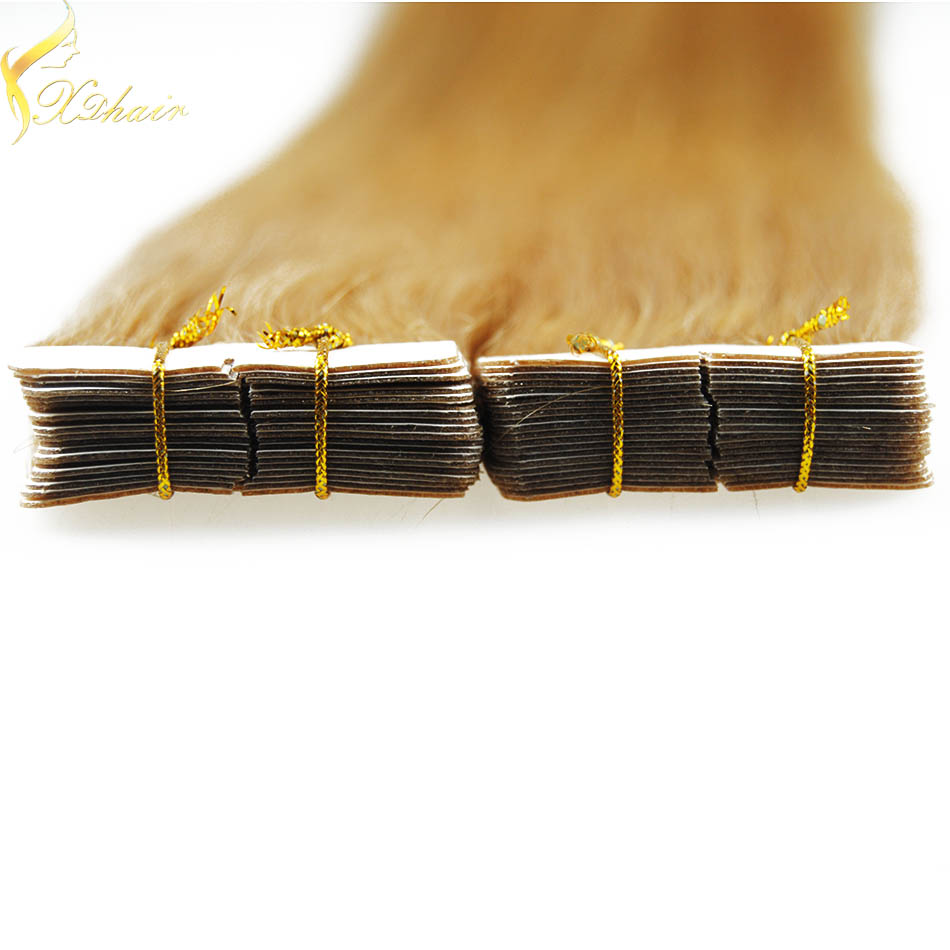 7A grade Premium quality cuticle correct double drawn tape hair extension 2016