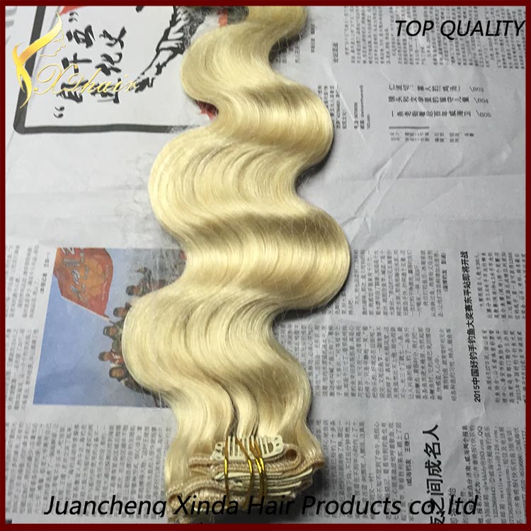 Alibaba uiten nieuwste producten in de markt dubbel getrokken 7A kwaliteit krullend clip in hair extensions