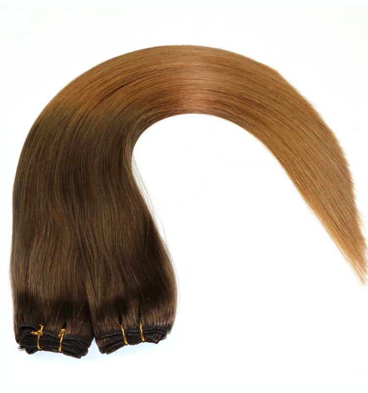 Aliexpress china ombre color 100% Brazilian virgin remy human hair weft double weft silky straight wave hair weave