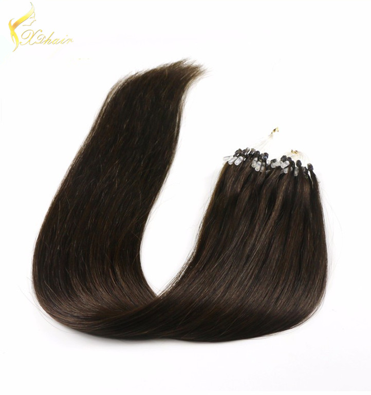 Best quality no chemical top quality wavy style micro ring 2 loops remy hair