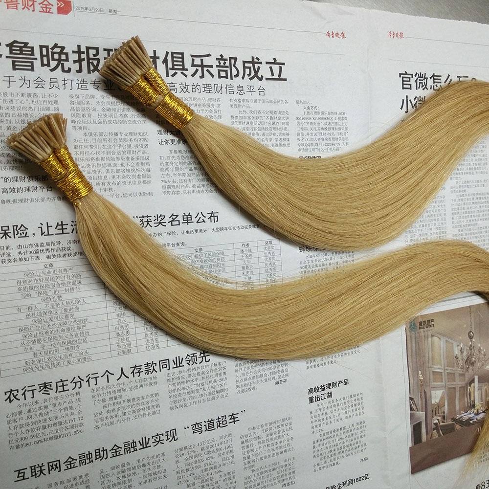 Blond hair 613 Stick tip hair extension I tip 1gram per piece  virgin remy