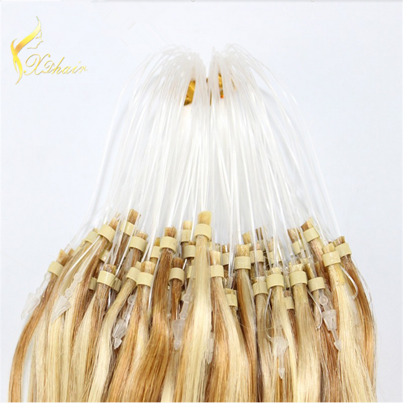 Blonde Brazilian Hair Micro Loop Hair Extensions 100g Blond Hair Micro Ring Virgin Hair