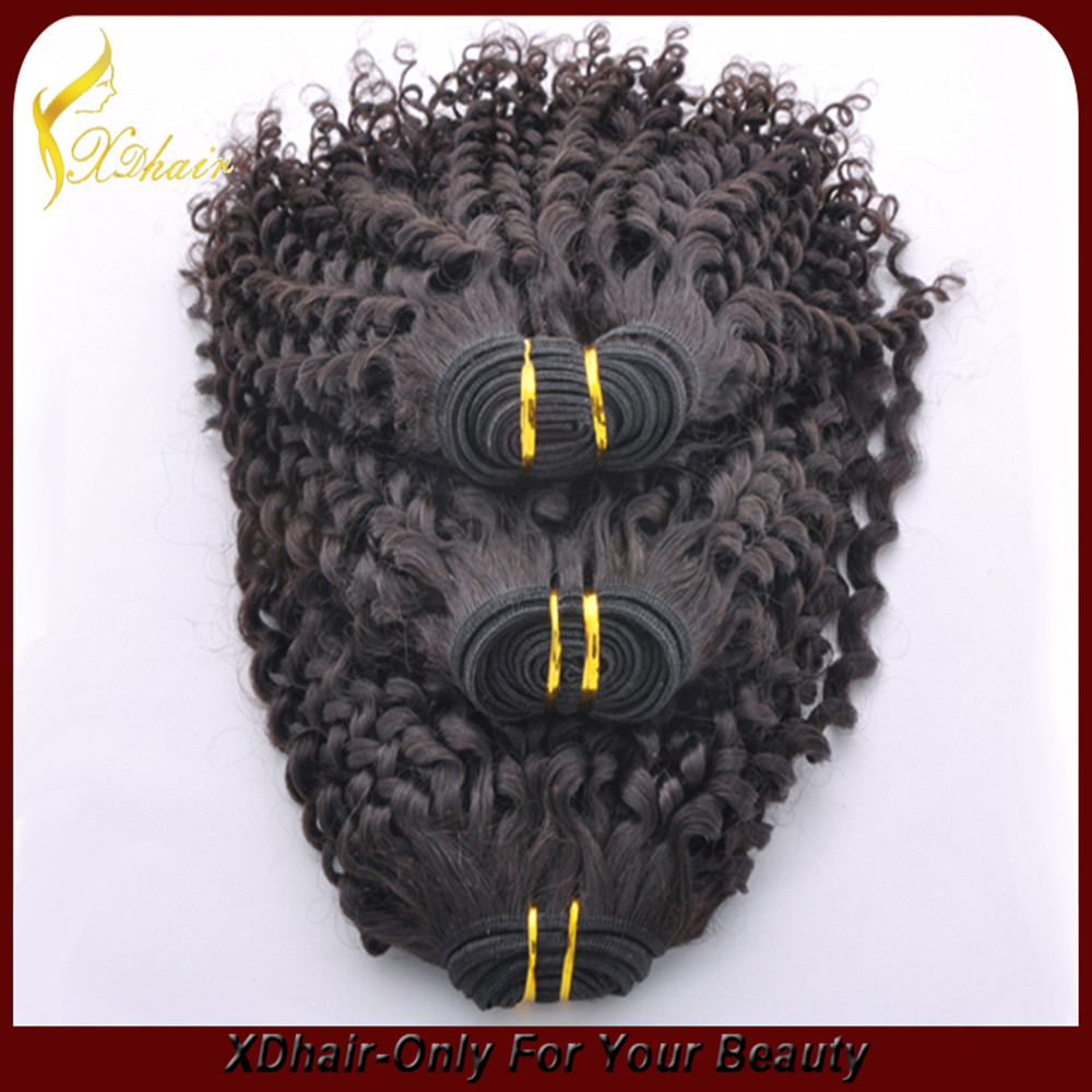 Remy cabelo humano barato brasileiro Kinky cabelo encaracolado trama do cabelo Fabricação Atacado Made in China