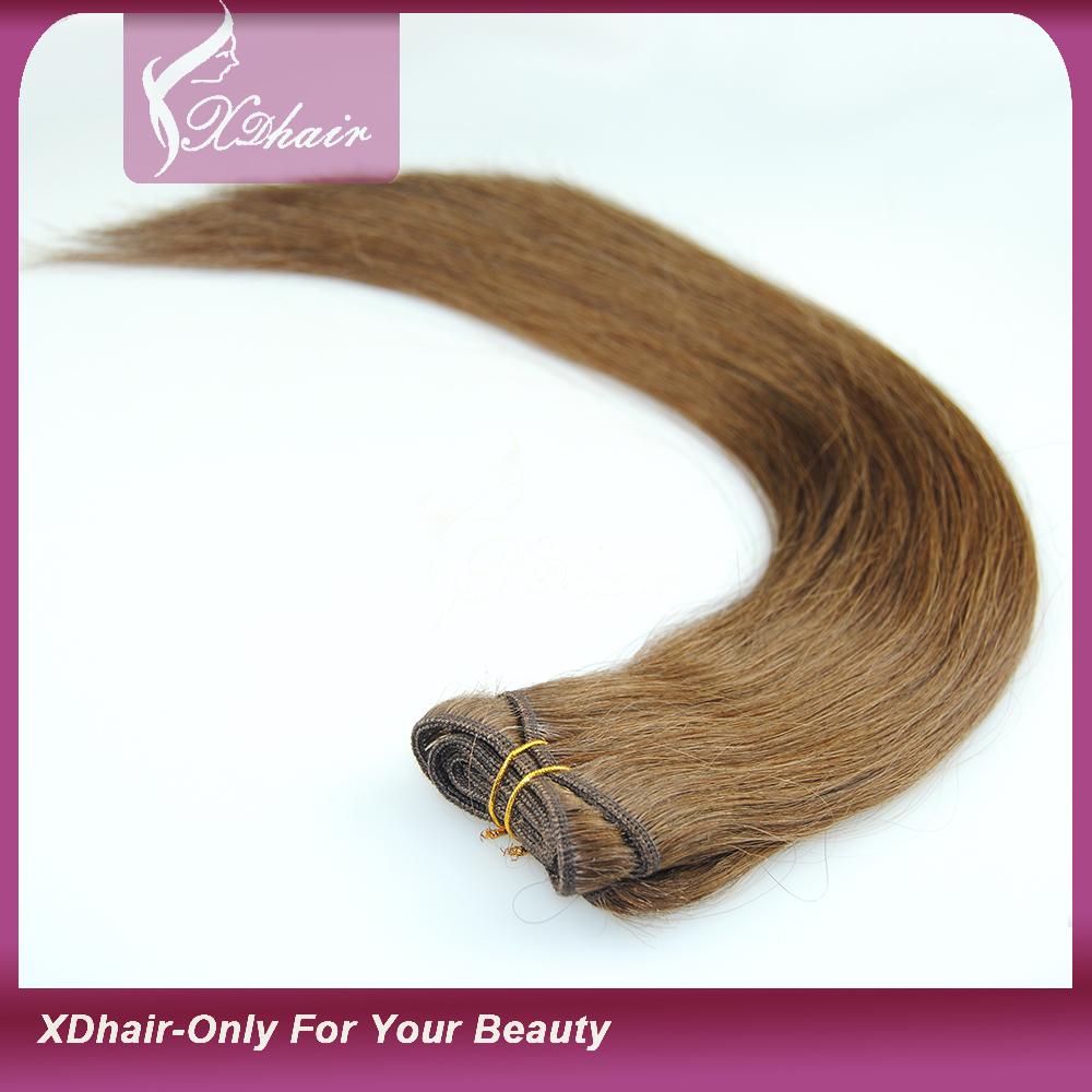Brown Color Soft and Smooth Cheap Human Hair Weft Brazilian Virgin Human Hair Weaving Hair