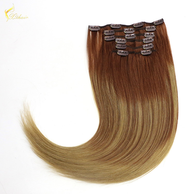 Cheap 100 120 160 220 grams double weft 100% remy brazilian human 30 inch hair extensions clip in