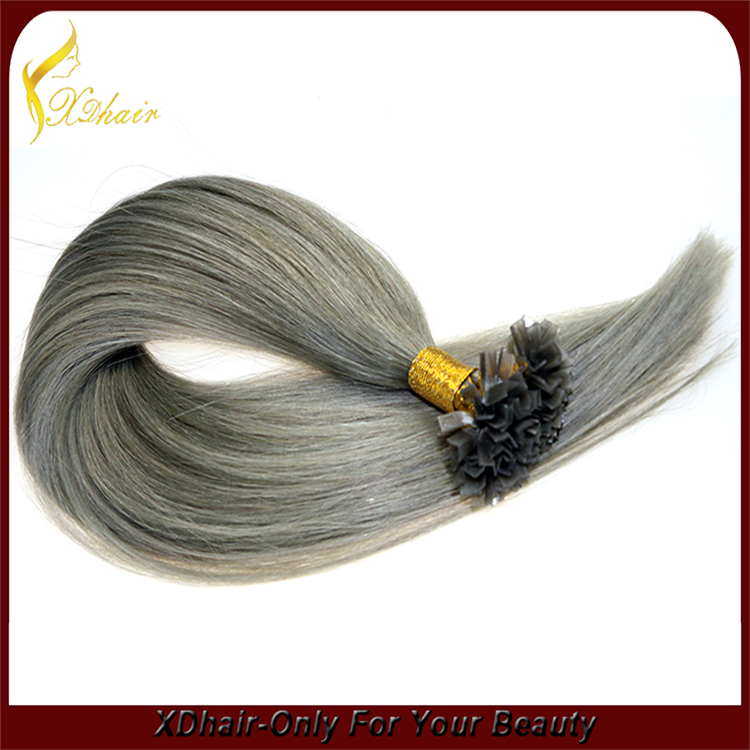 Cheap high quality 100% Brazilian virgin remy hair Italy glue pre-bonded hair V tip hair extension