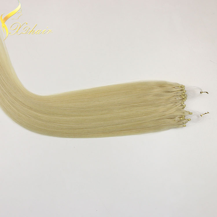 Cheap silky straight blonde 100% human remy 0.8g ombre micro loop ring hair extension