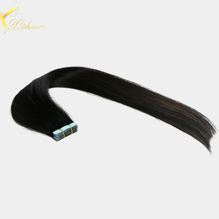 Chinese supplier 9a remy cuticle cheap wholesale double drawn tape in hair extensions packs