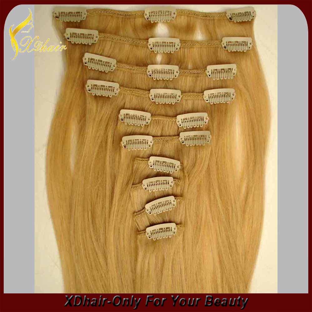 Clip dans les cheveux brésiliens différente 80g de poids 100g 120g 100% cheveux humains clip en extensions de cheveux