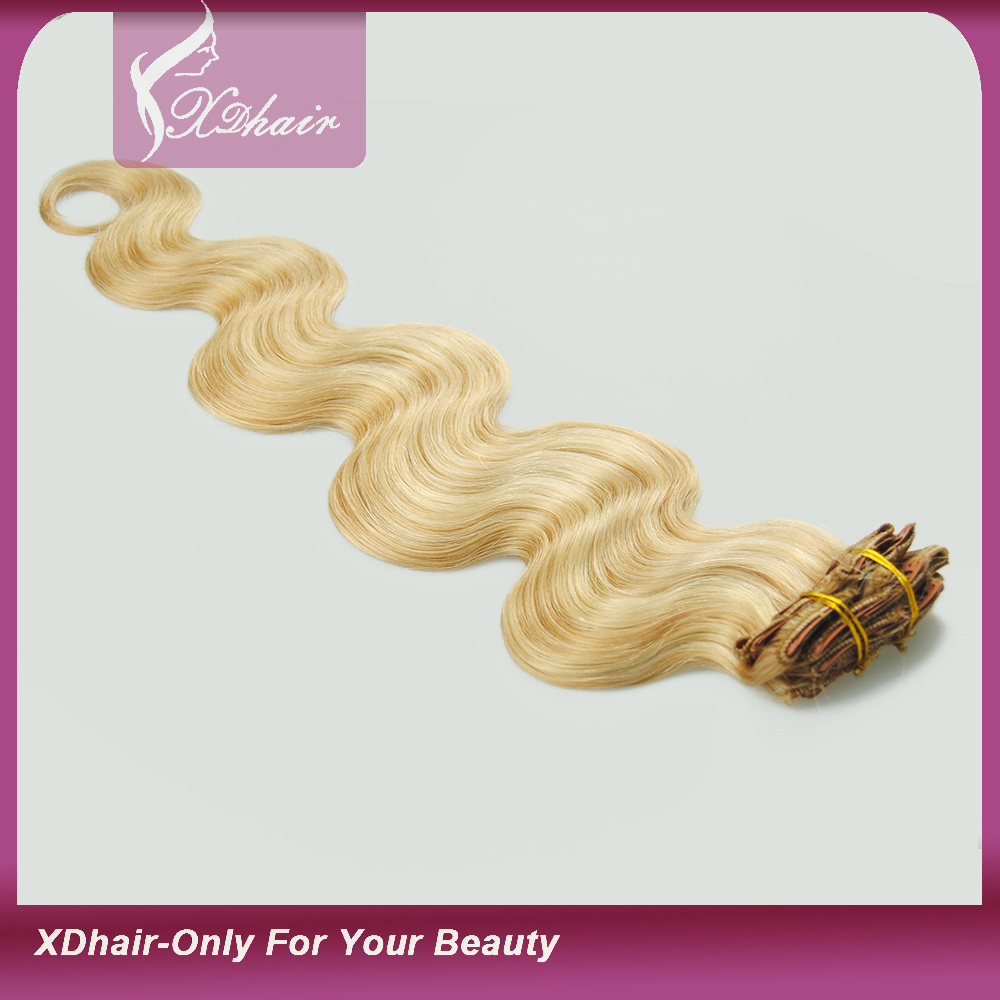 Clip in Hair Extensions 100% Human Hair High Quality Cheap Price Manufacture Wholesale Body Wave