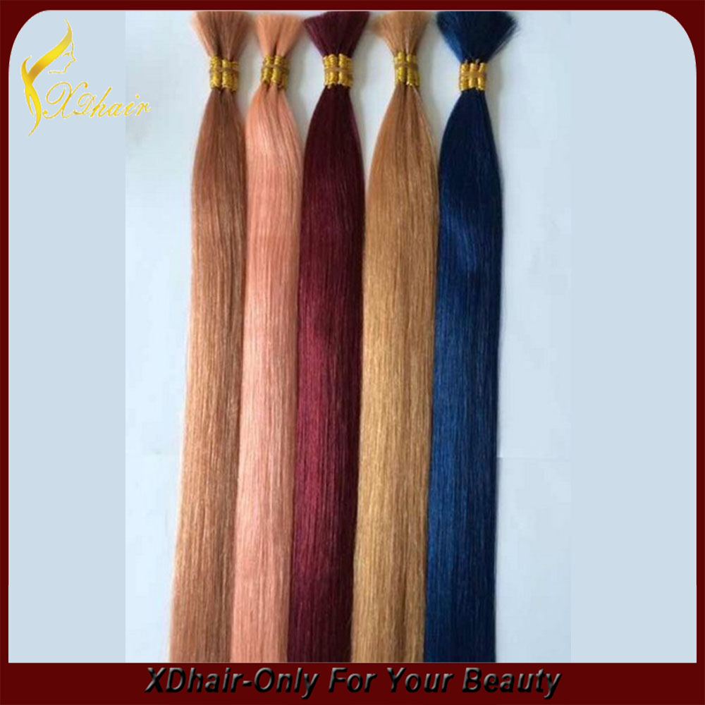Extension de cheveux en vrac couleur remy vierge de cheveux droite
