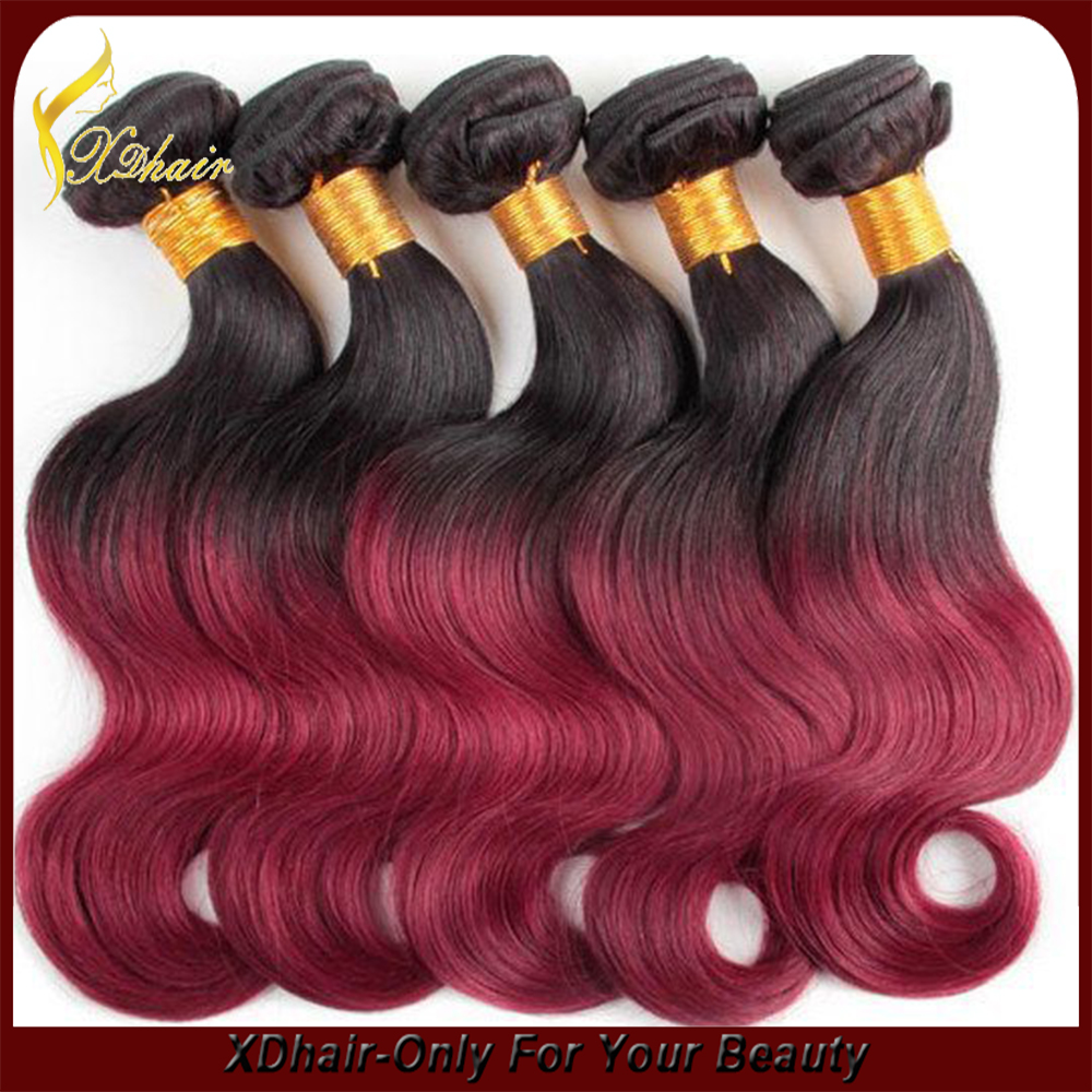 Dip dye virgin remy human hair wave ombre hair  top quality hair