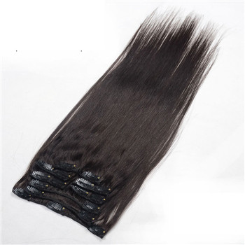 Double drawn 150g 190g 220g 100% real human hair extensions clip in