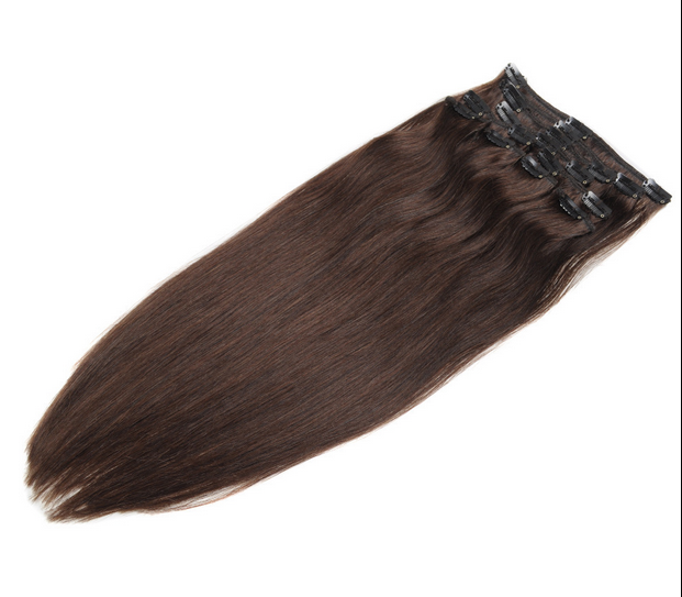 Double drawn human hair clip in extension top quality hair clip